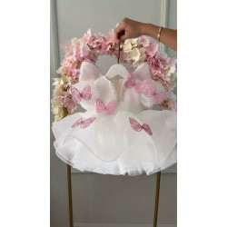 Rochie fetita Amazing White Pink Butterflies