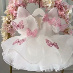 Rochie fetita Amazing White Pink Butterflies
