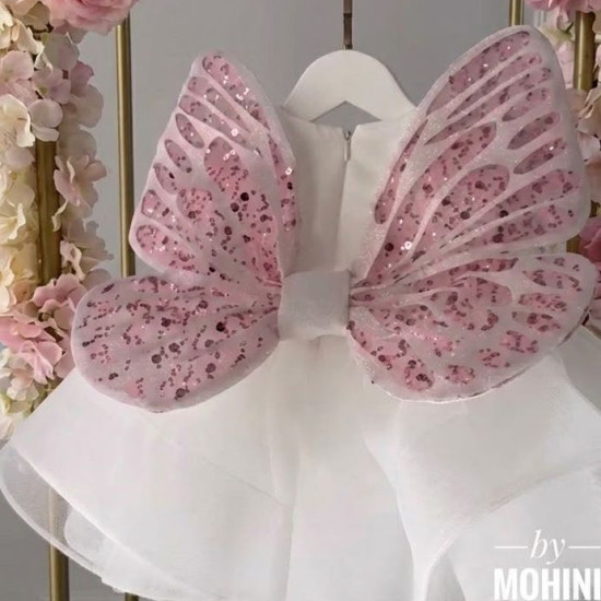 Rochie fetita Amazing White Pink Butterflies