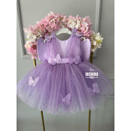 Rochie Prințesă Mov cu Fluturi – Rochie Elegantă Tulle pentru Fetițe | Lilac New Butterflies