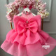 Rochie Prințesă Roz cu Fundă Mare Spectaculoasă – Rochie Elegantă Tulle | Special Pink
