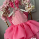 Rochie Prințesă Roz cu Fundă Mare Spectaculoasă – Rochie Elegantă Tulle | Special Pink
