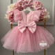 Rochie Prințesă Roz cu Pene și Perle – Rochie Elegantă Tulle pentru Fetițe | Little Baby Pink Pearls