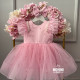 Rochie Prințesă Roz cu Pene și Perle – Rochie Elegantă Tulle pentru Fetițe | Little Baby Pink Pearls