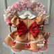 Rochie Prințesă Turtă Dulce Maro cu Guler Alb și Decorațiuni Peppermint – Rochie Gingerbread | Fairy Dress Bow