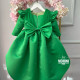 Rochie Prințesă Verde Smarald cu Volane și Mâneci cu Volănașe – Rochie Elegantă Satin Tulle | Para Princesas
