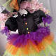 Rochie Vrăjitoare Curcubeu cu Pălărie – Rochie Halloween Multicolor Scânteietoare | Amazing Fairytale Dress