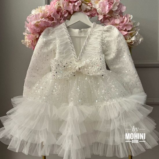 Rochie alba fetita White Real Princess Tail