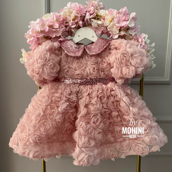 Rochie eleganta fetite New Dusty Pink Angel Roses