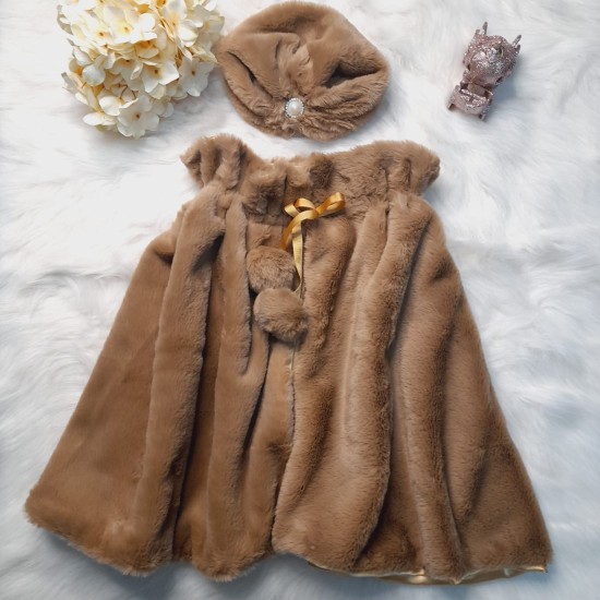 Set Bolero/Capa si toca Bej pentru copii Set Bolero/Capa si toca Bej pentru copii