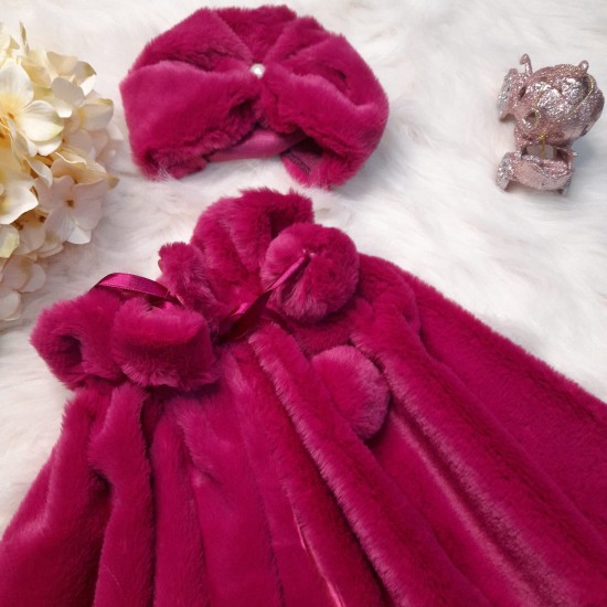 Set Bolero/Capa si toca Fucsia pentru copii Set Bolero/Capa si toca Fucsia pentru copii