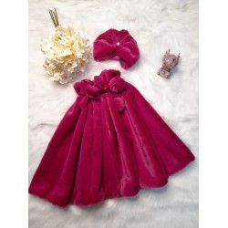 Set Bolero/Capa si toca Fucsia pentru copii