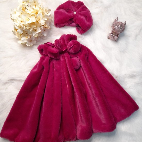Set Bolero/Capa si toca Fucsia pentru copii Set Bolero/Capa si toca Fucsia pentru copii