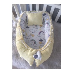 Baby nest RAINBOW din bumbac organic