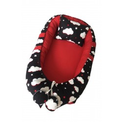 Baby nest BLACK CLOUDY din bumbac organic