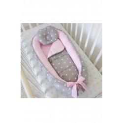 Set baby nest GRAY STAR din bumbac organic