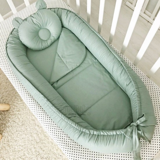 Set baby nest GRAY din bumbac organic