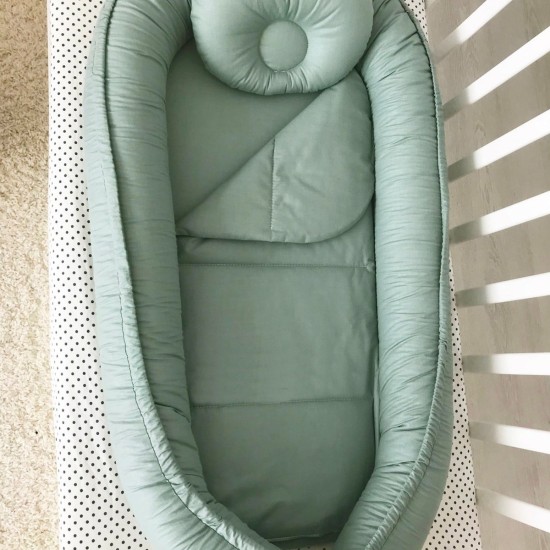Set baby nest GRAY din bumbac organic