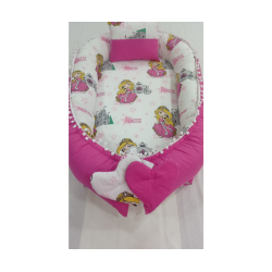 Baby nest SWEETY PRINCESS din bumbac organic