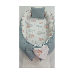 Baby nest DINO din bumbac organic