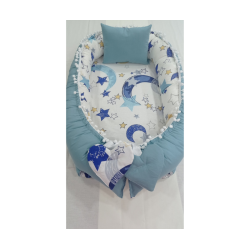 Baby nest MOON STARS din bumbac organic