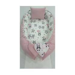 Baby nest PANDA din bumbac organic
