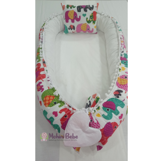 Baby nest ELEPHANT din bumbac organic
