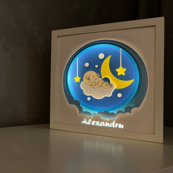 Lampa de veghe, tablou 3d personalizat, BABY SLEEPING