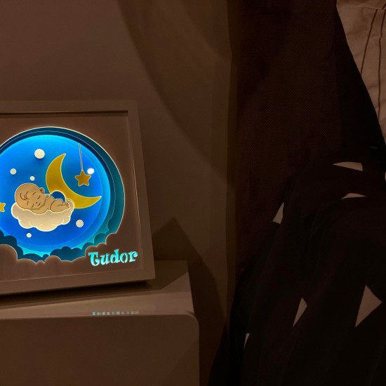 Lampa de veghe, tablou 3d personalizat, BABY SLEEPING