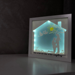 Lampa de veghe, tablou 3d personalizat, BABY'S COMING