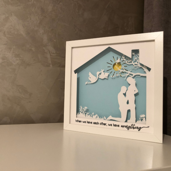 Lampa de veghe, tablou 3d personalizat, BABY'S COMING