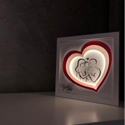 Lampa de veghe, tablou 3d personalizat, FAMILY