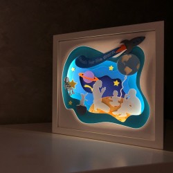 Lampa de veghe, tablou 3d personalizat, GALAXY FAMILY