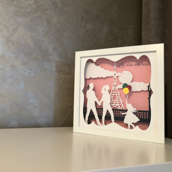 Lampa de veghe, tablou 3d personalizat, LA VIE EN ROSE