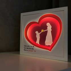 Lampa de veghe, tablou 3d personalizat, MAMA SI COPILUL