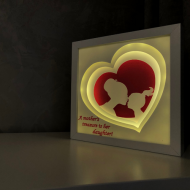 Lampa de veghe, tablou 3d personalizat, MOTHER&DAUGHTER