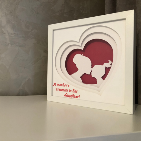 Lampa de veghe, tablou 3d personalizat, MOTHER&DAUGHTER