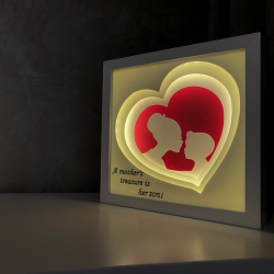 Lampa de veghe, tablou 3d personalizat, MOTHER&SON