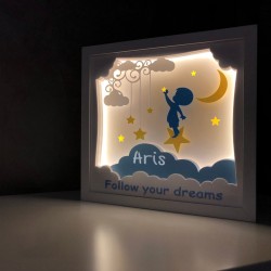 Lampa de veghe, tablou 3d personalizat, STAR BOY