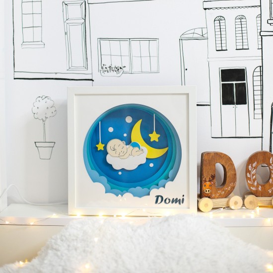 Lampa de veghe, tablou 3d personalizat, BABY SLEEPING