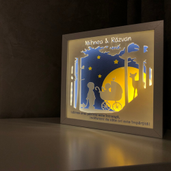 Lampa de veghe, tablou 3d personalizat, TWO BROTHERS