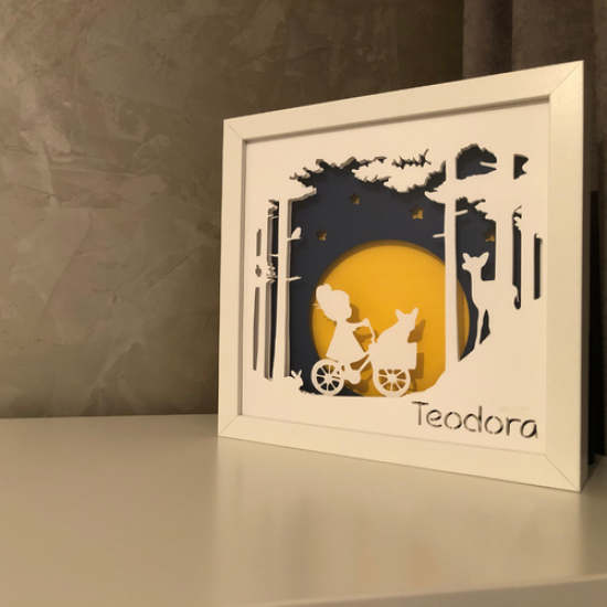 Lampa de veghe, tablou 3d personalizat, ON BICYCLE