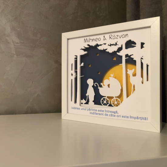Lampa de veghe, tablou 3d personalizat, TWO BROTHERS