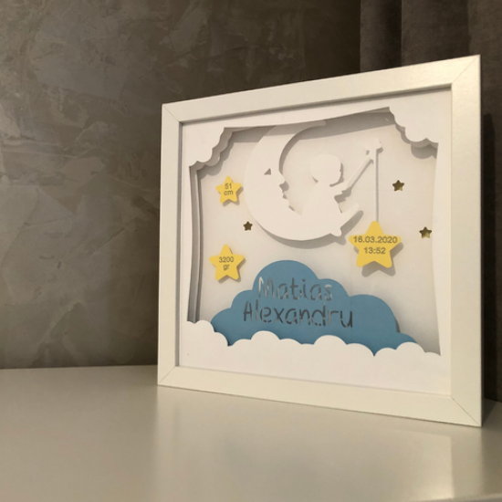 Lampa de veghe, tablou 3d personalizat, MOON BABY