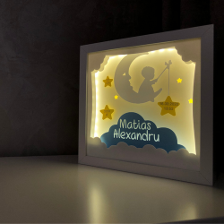 Lampa de veghe, tablou 3d personalizat, MOON BABY