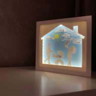 Lampa de veghe, tablou 3d personalizat, NEW BABY BORN 2