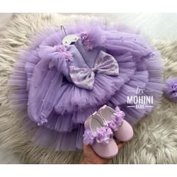 Rochie botez fetita - Rochie lila 0-6 ani ANAHI