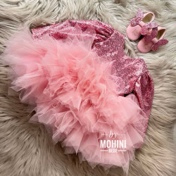 Rochie roz cu paiete fetita ANOUK