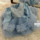 Rochie nunta fete -Rochie bleu cu volane Alcira