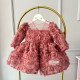 Rochie cu flori 3d - Rochie roz prafuit Angel Roses